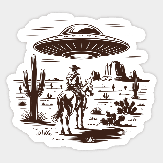 Close Encounters of the Cowboy Kind Sticker by Cosmo Gazoo